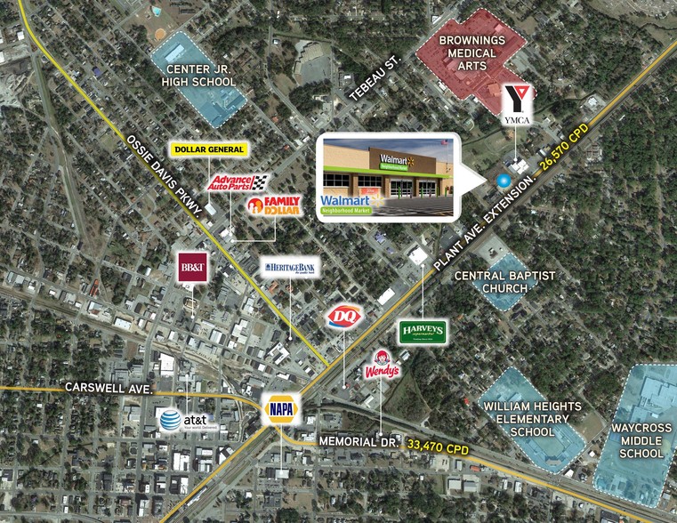 Walmart Market, Waycross, GA en venta - Vista aérea - Imagen 2 de 12