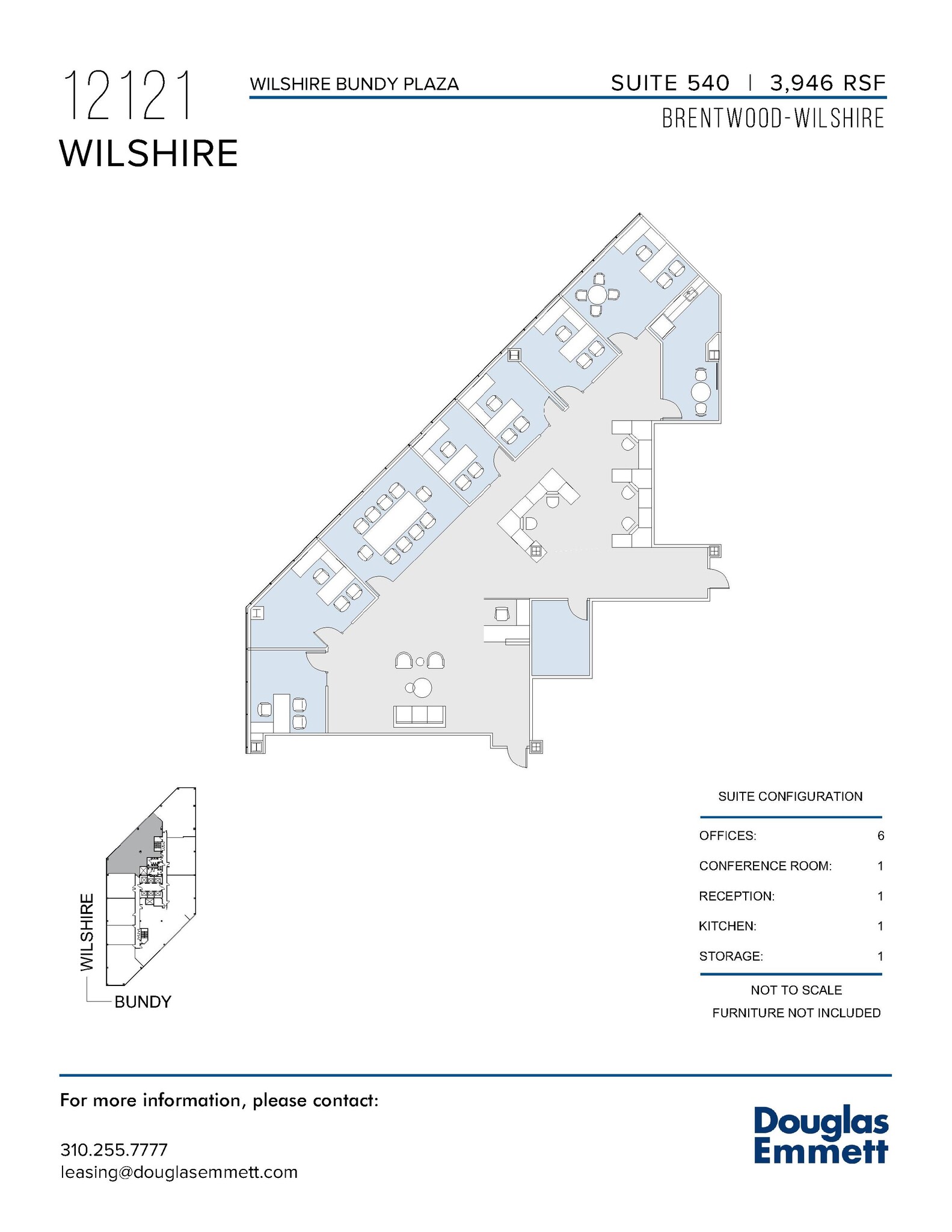 12121 Wilshire Blvd, Los Angeles, CA en alquiler Plano de la planta- Imagen 1 de 1