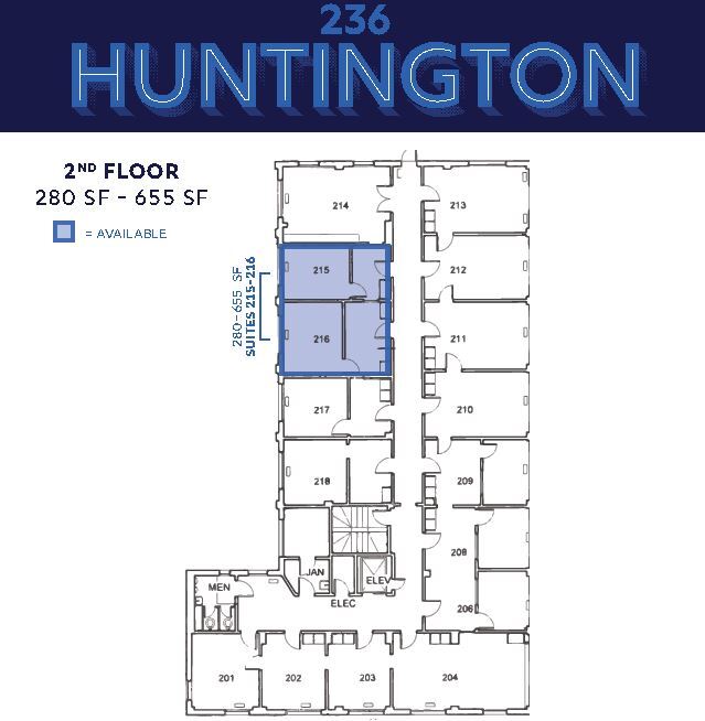 236 Huntington Ave, Boston, MA en alquiler Plano de la planta- Imagen 1 de 1