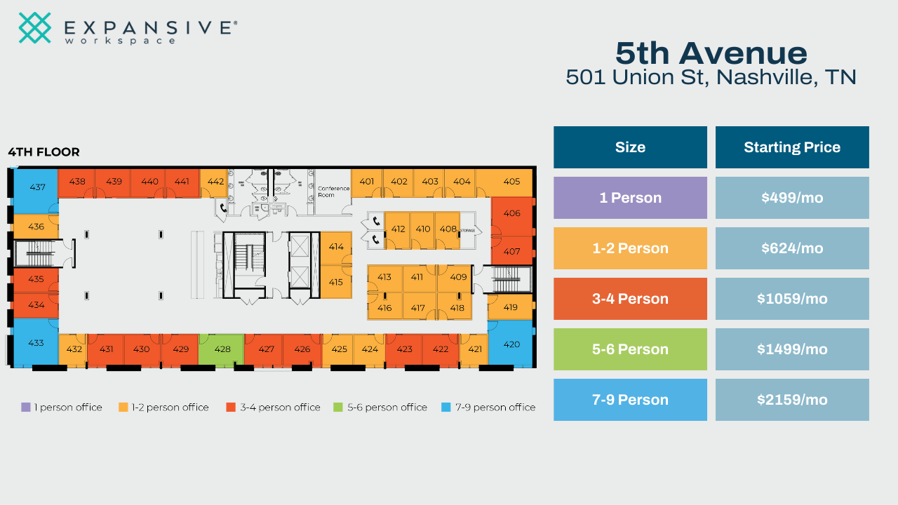 501 Union St, Nashville, TN en alquiler Plano de la planta- Imagen 1 de 6