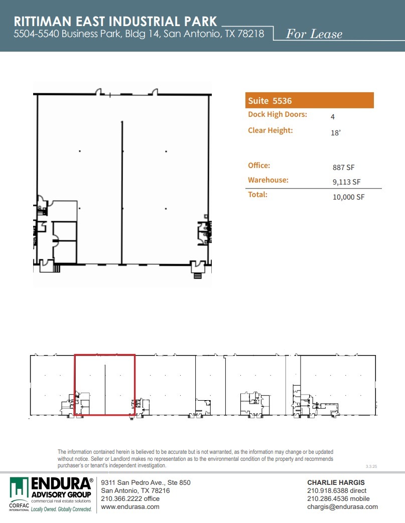 5504-5540 Business Park, San Antonio, TX en alquiler Plano de la planta- Imagen 1 de 1