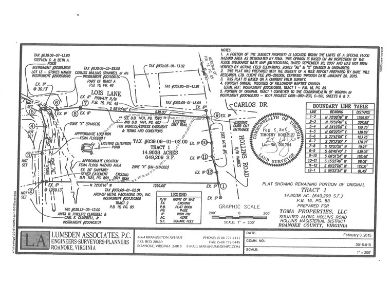 Hollins Rd, Roanoke, VA en venta - Plano de solar - Imagen 3 de 3