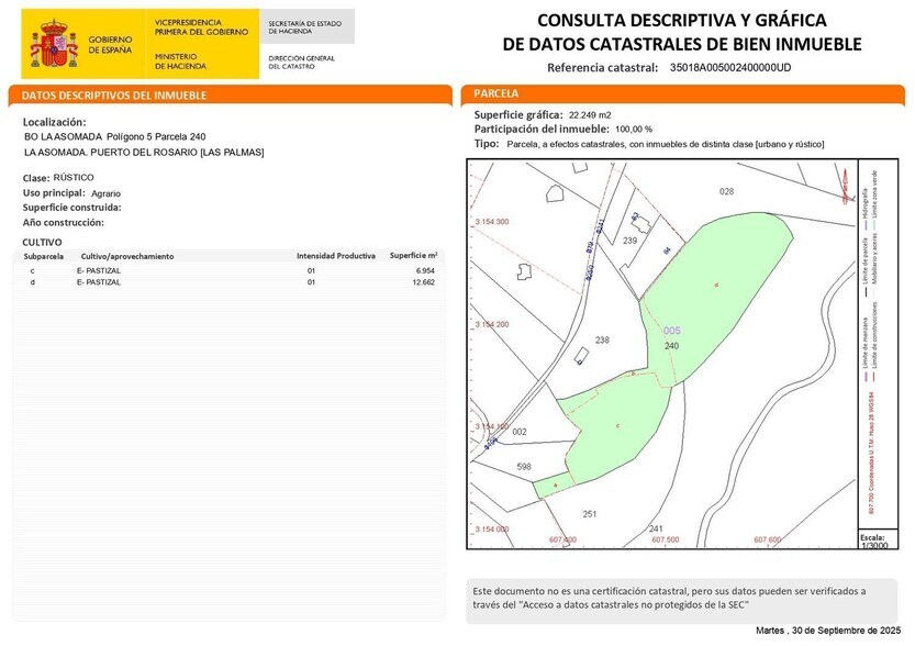 Vial, S/N, Puerto del Rosario, Las Palmas en venta - Plano del sitio - Imagen 2 de 2