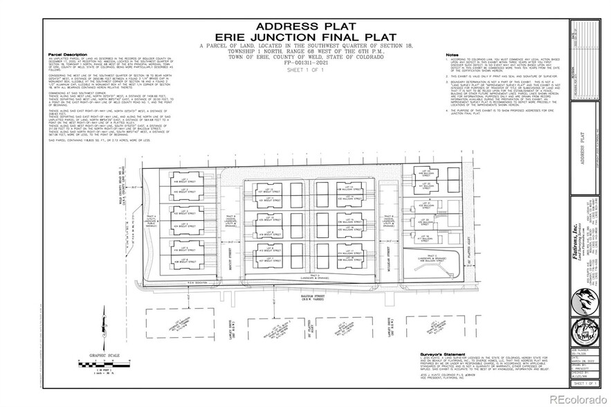 407-448 Biscuit St, Erie, CO en venta - Plano de solar - Imagen 2 de 4