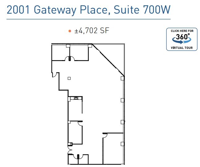 2001 Gateway Pl, San Jose, CA en alquiler Plano de la planta- Imagen 1 de 1