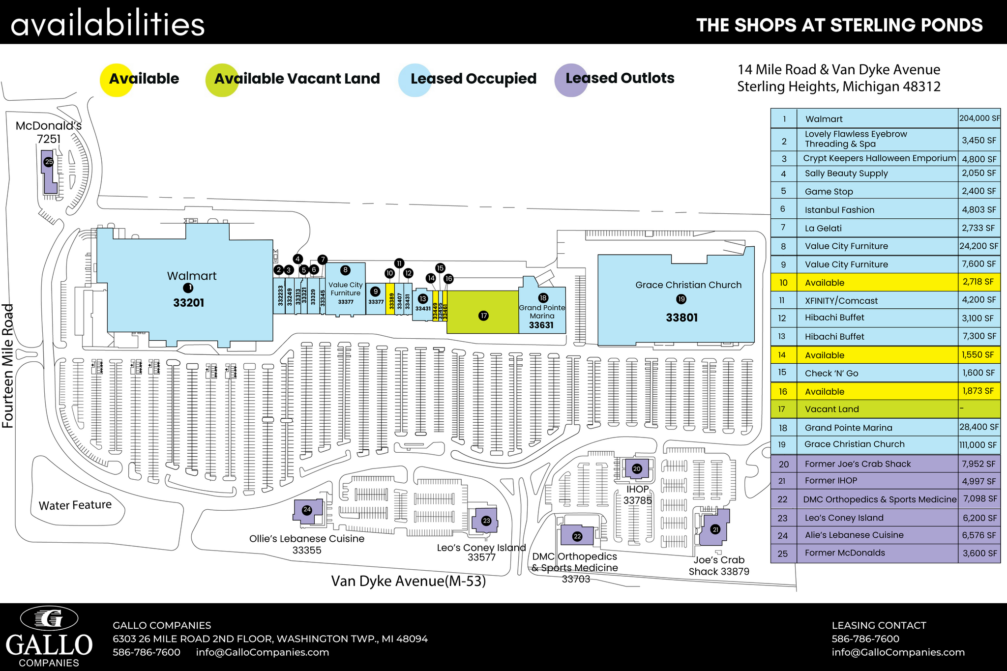 33233-33461 Van Dyke Ave, Sterling Heights, MI en alquiler Plano del sitio- Imagen 1 de 1