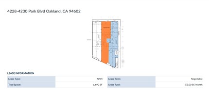 4226-4232 Park Blvd, Oakland, CA en alquiler Plano de la planta- Imagen 1 de 1