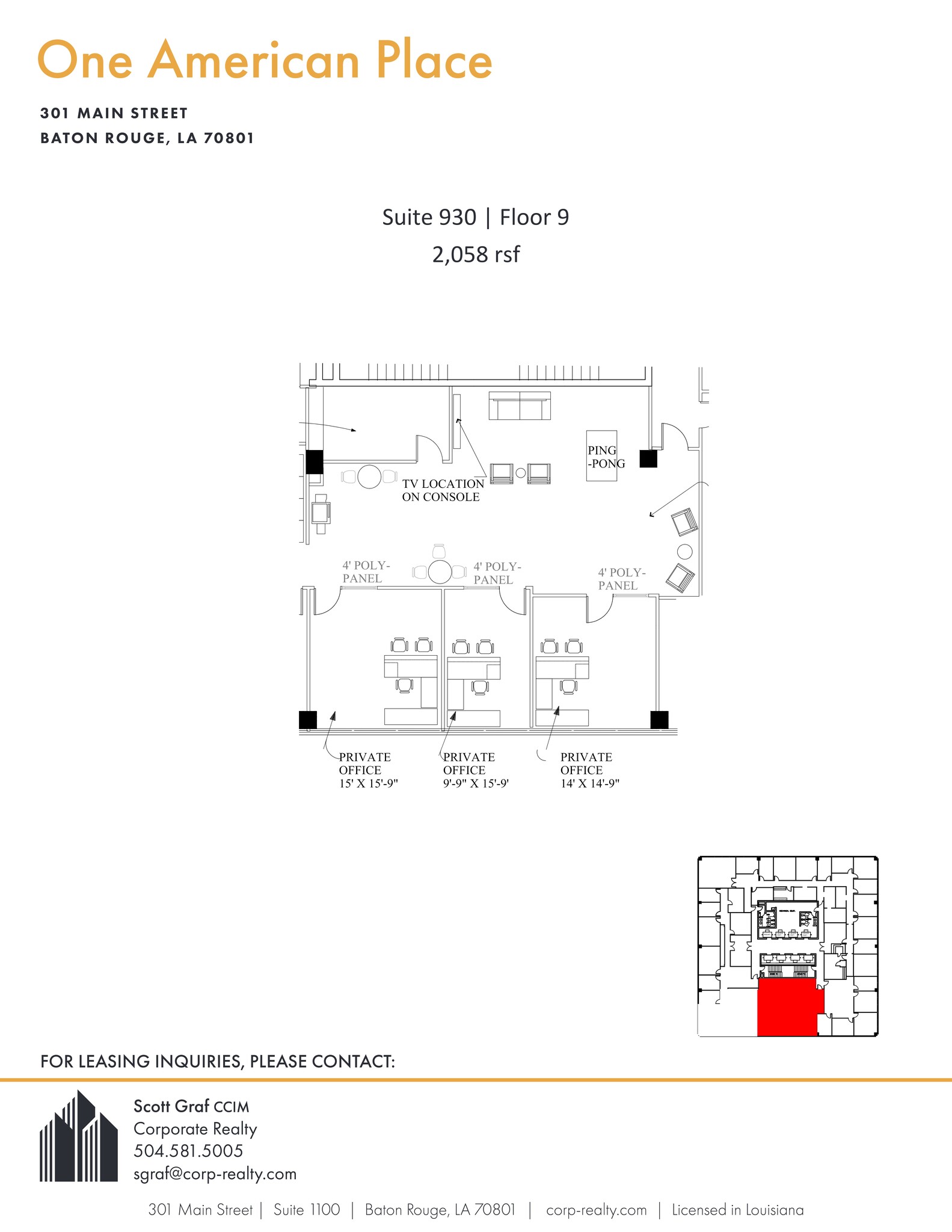 301 N Main St, Baton Rouge, LA en alquiler Plano del sitio- Imagen 1 de 1