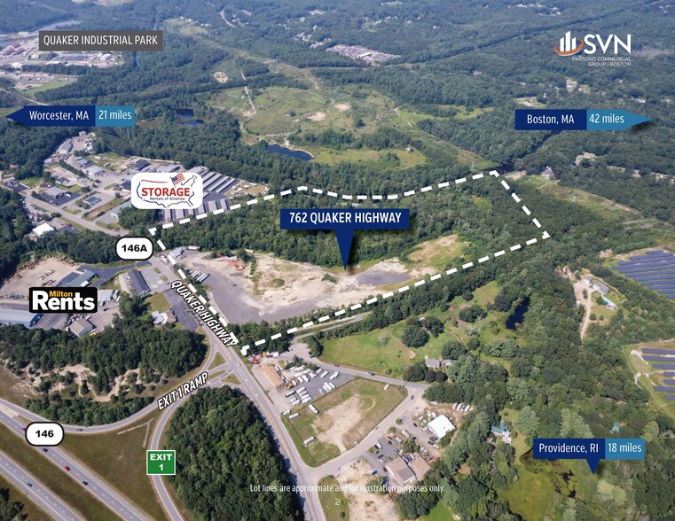 762 Quaker Hwy, Uxbridge, MA en venta - Vista aérea - Imagen 2 de 4