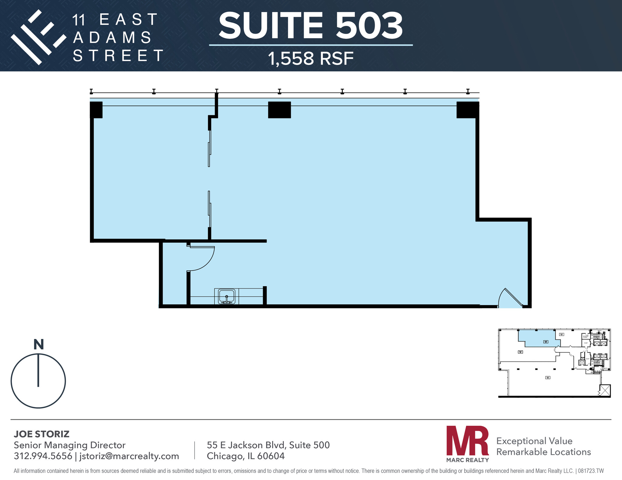 11 E Adams St, Chicago, IL en alquiler Plano de la planta- Imagen 1 de 5