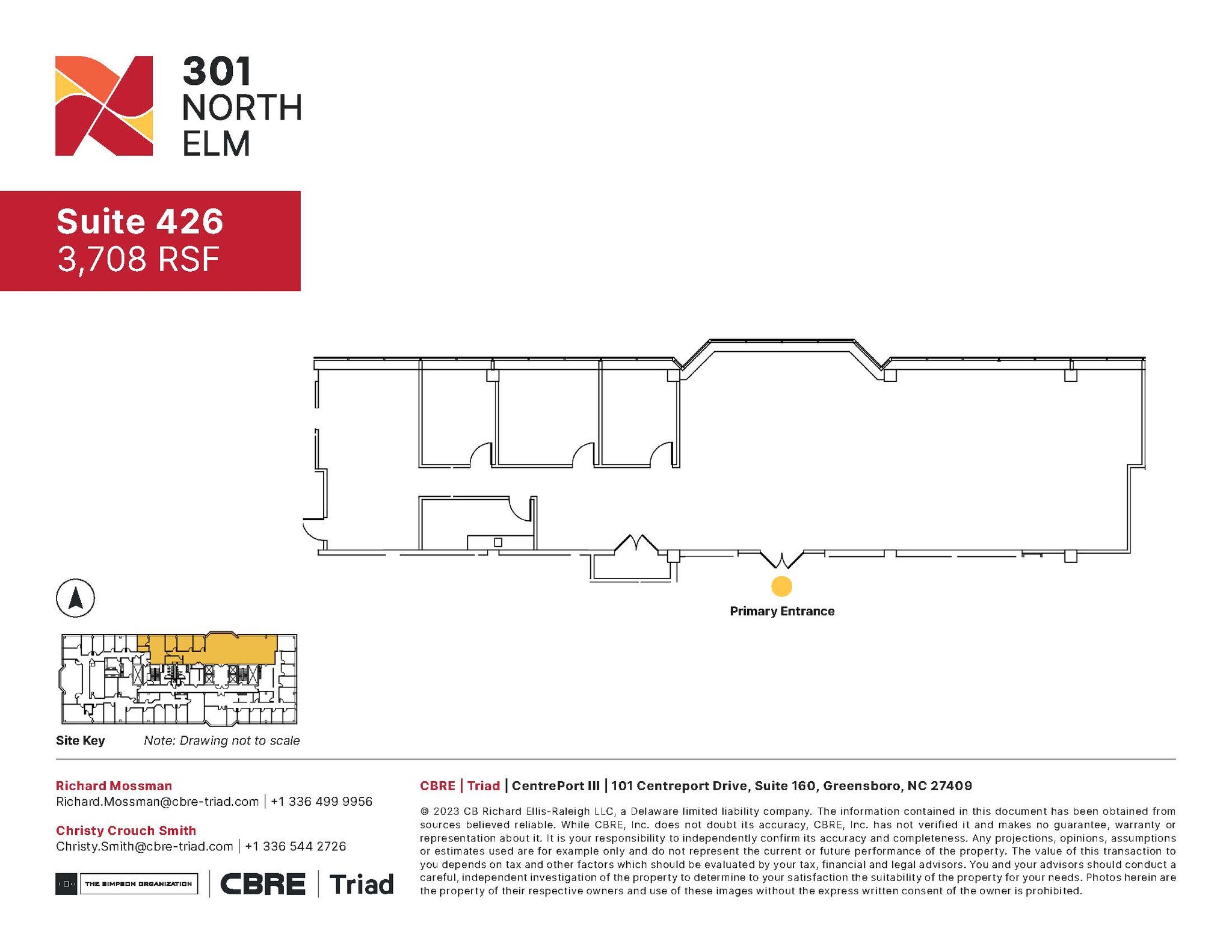 301 N Elm St, Greensboro, NC en alquiler Plano de la planta- Imagen 1 de 1