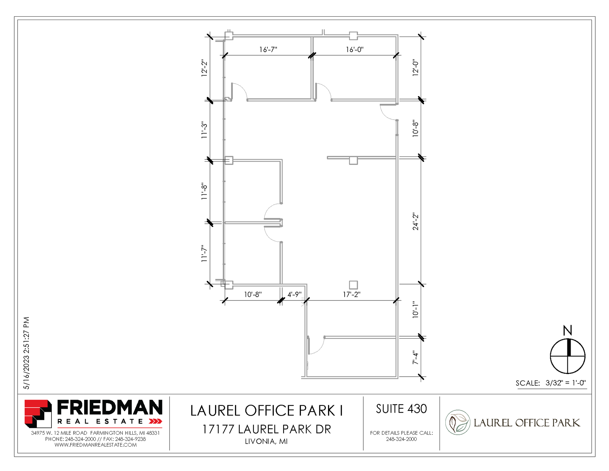 17177 N Laurel Park Dr, Livonia, MI en alquiler Plano de la planta- Imagen 1 de 2