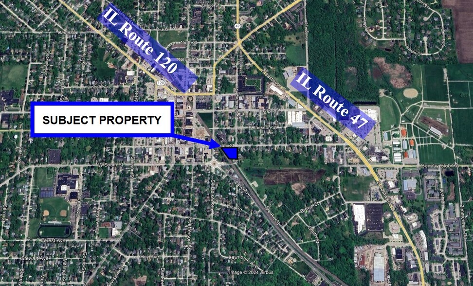 SWC of Calhoun Street and S. Seminary Ave., Woodstock, IL en venta - Vista aérea - Imagen 2 de 4