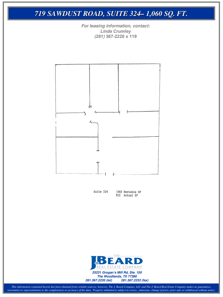 719 Sawdust Rd, The Woodlands, TX en alquiler Plano de la planta- Imagen 1 de 1