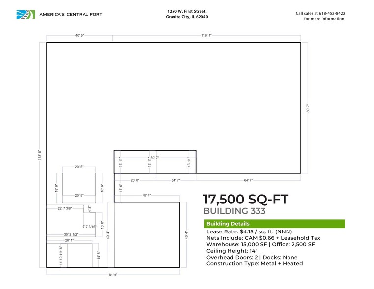 1250 W 1st St, Granite City, IL en alquiler - Plano de la planta - Imagen 2 de 7