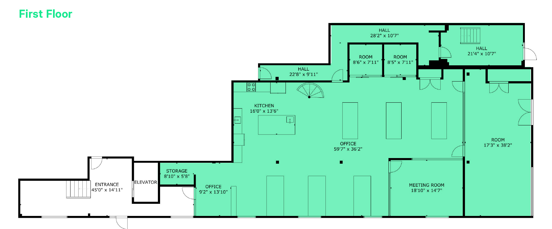 1420 Locust St, Des Moines, IA en alquiler Plano de la planta- Imagen 1 de 2