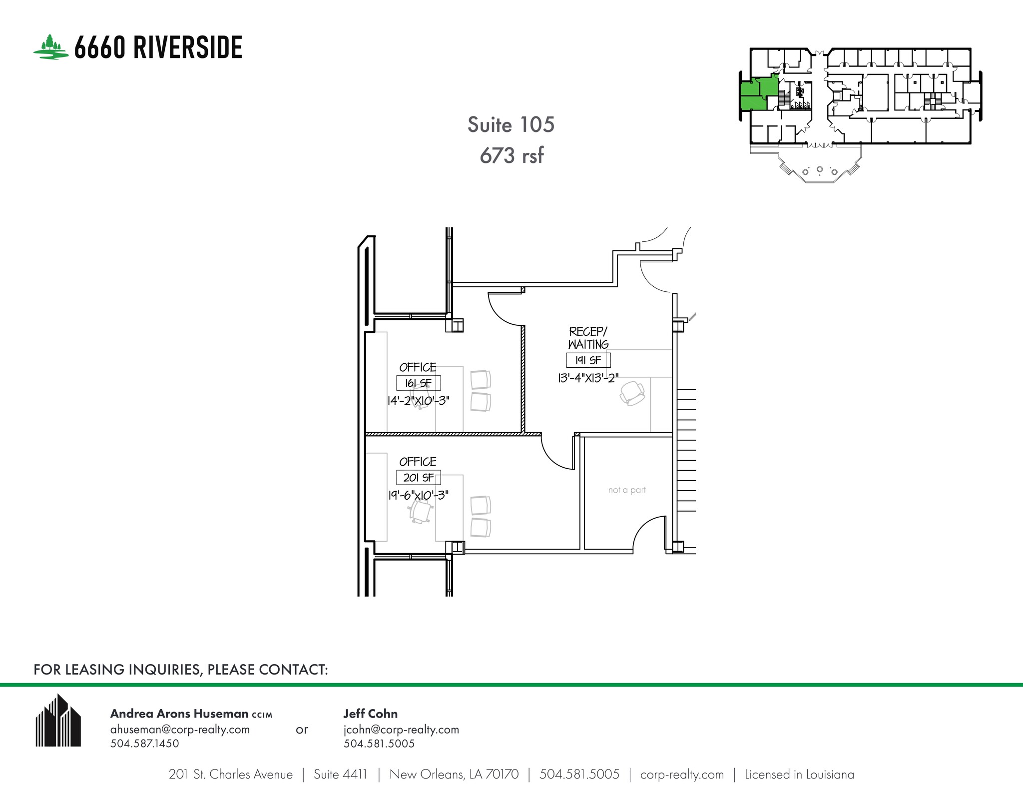 6660 Riverside Dr, Metairie, LA en alquiler Plano del sitio- Imagen 1 de 1