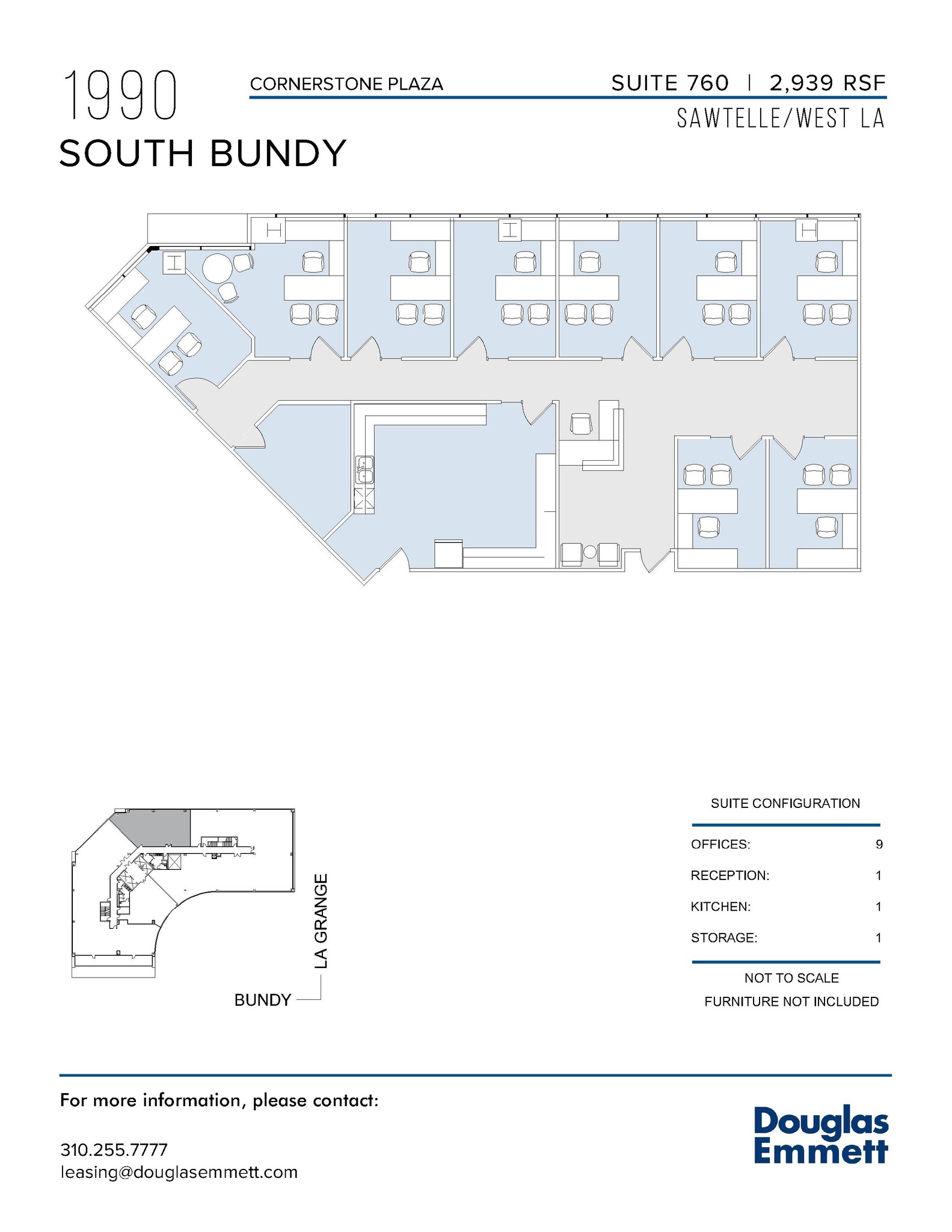 1990 S Bundy Dr, Los Angeles, CA en alquiler Plano de la planta- Imagen 1 de 1