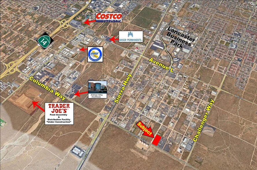 NEC of Columbia Way and 6th St East, Lancaster, CA en alquiler - Vista aérea - Imagen 2 de 3