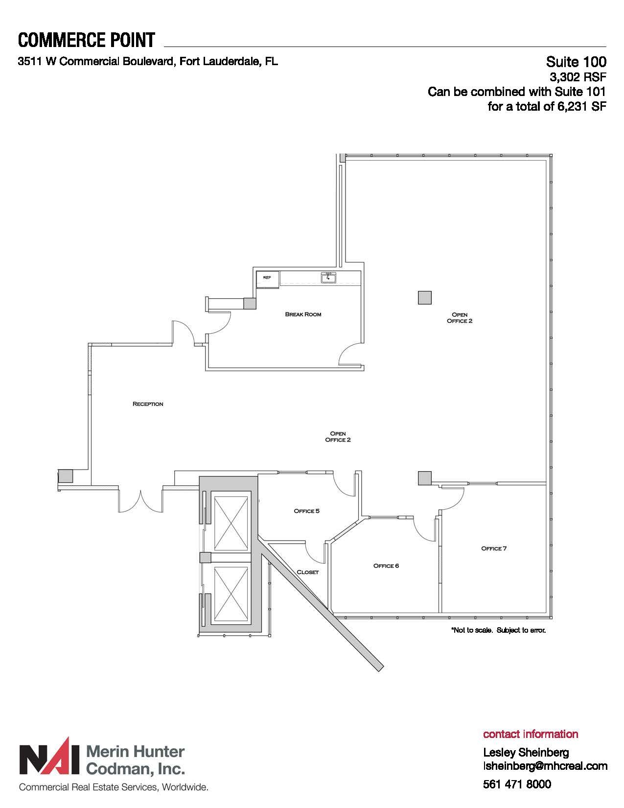 3511 W Commercial Blvd, Fort Lauderdale, FL en alquiler Plano de la planta- Imagen 1 de 2