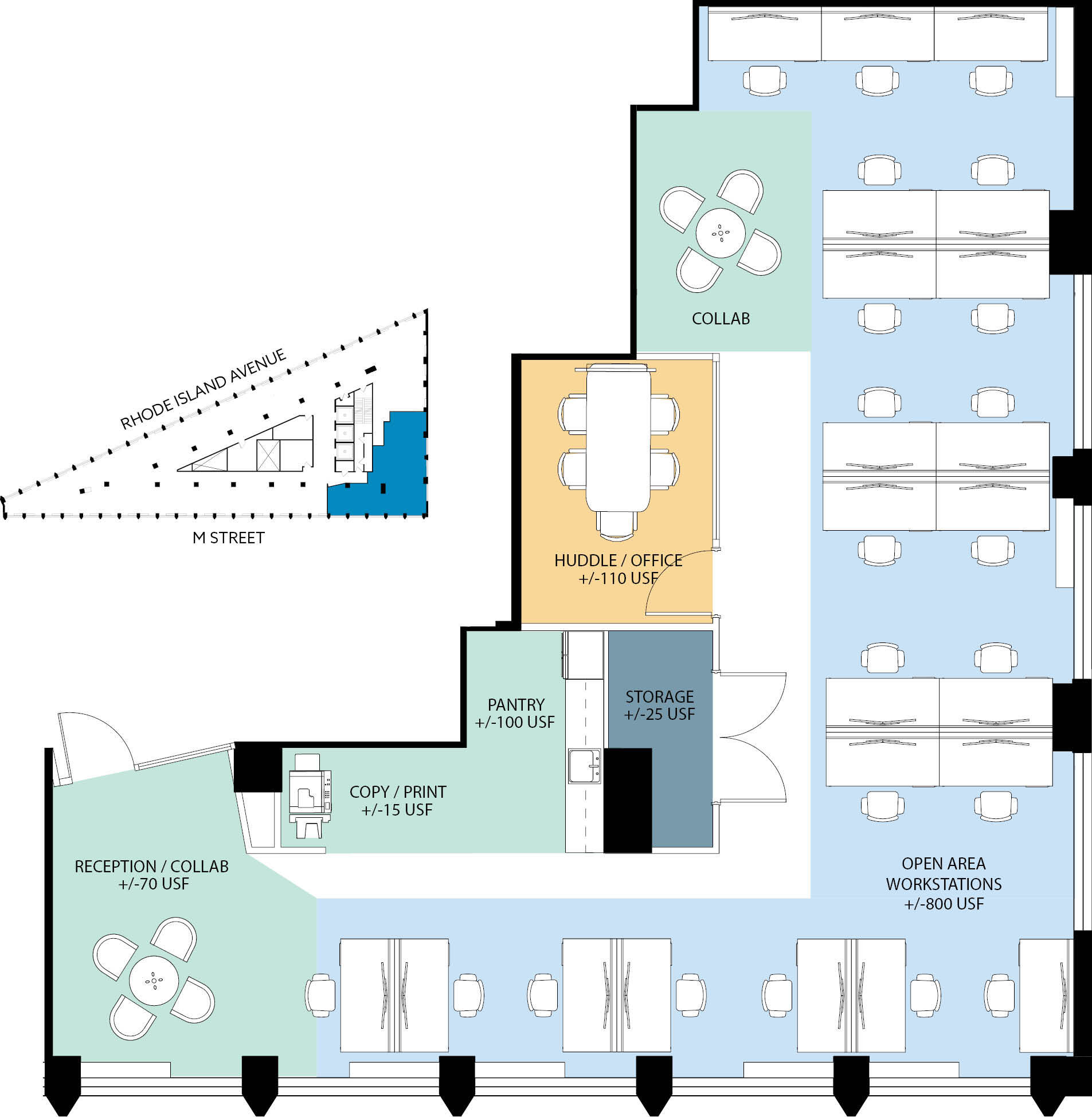 1730 Rhode Island Ave NW, Washington, DC en alquiler Plano de la planta- Imagen 1 de 1