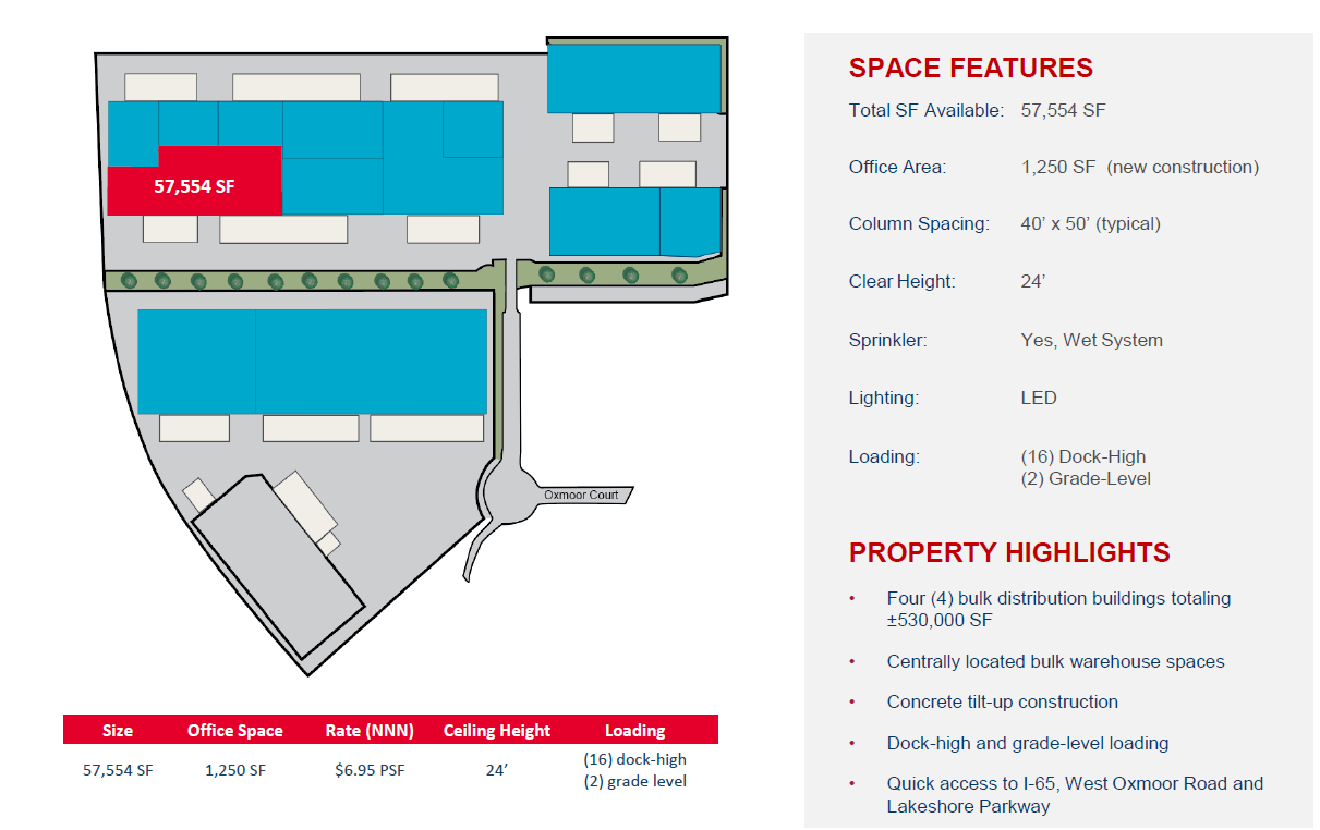 240-264 Oxmoor Ct, Birmingham, AL en alquiler Plano del sitio- Imagen 1 de 1