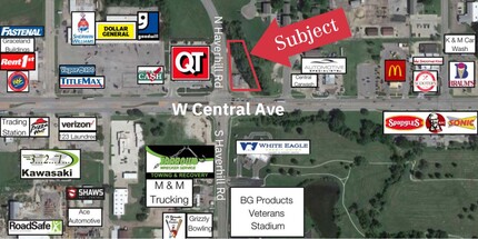 2220 W Central Ave, El Dorado, KS - VISTA AÉREA  vista de mapa