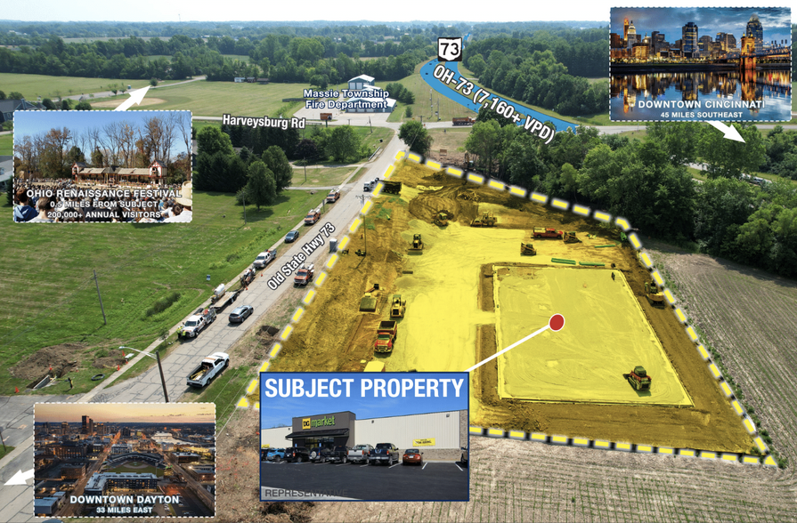 10045 Old State Highway 73, Harveysburg, OH en venta - Vista aérea - Imagen 3 de 4