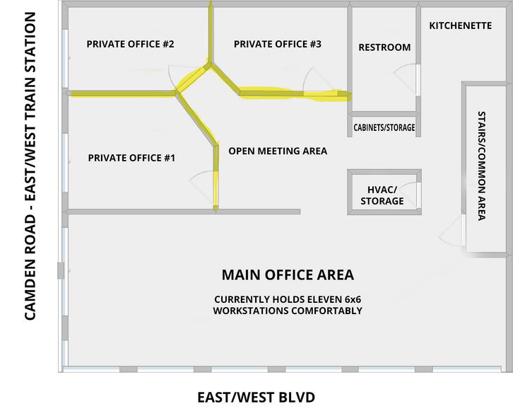 1800 Camden Rd, Charlotte, NC en alquiler - Plano de planta tipo - Imagen 2 de 13