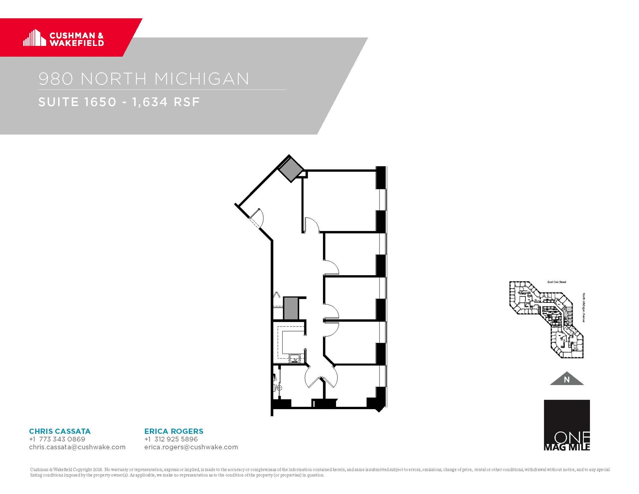 980 N Michigan Ave, Chicago, IL en alquiler Plano de la planta- Imagen 1 de 1