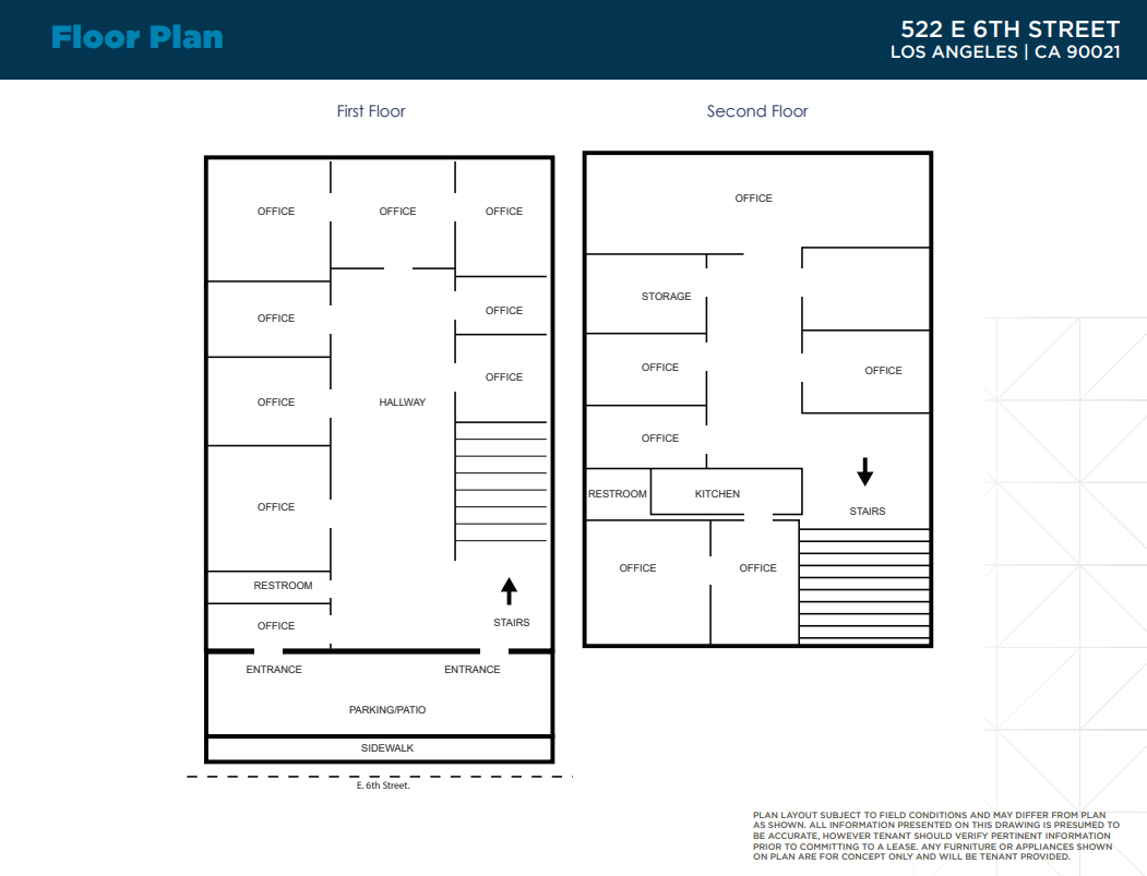 522 E 6th St, Los Angeles, CA en venta Plano de la planta- Imagen 1 de 1