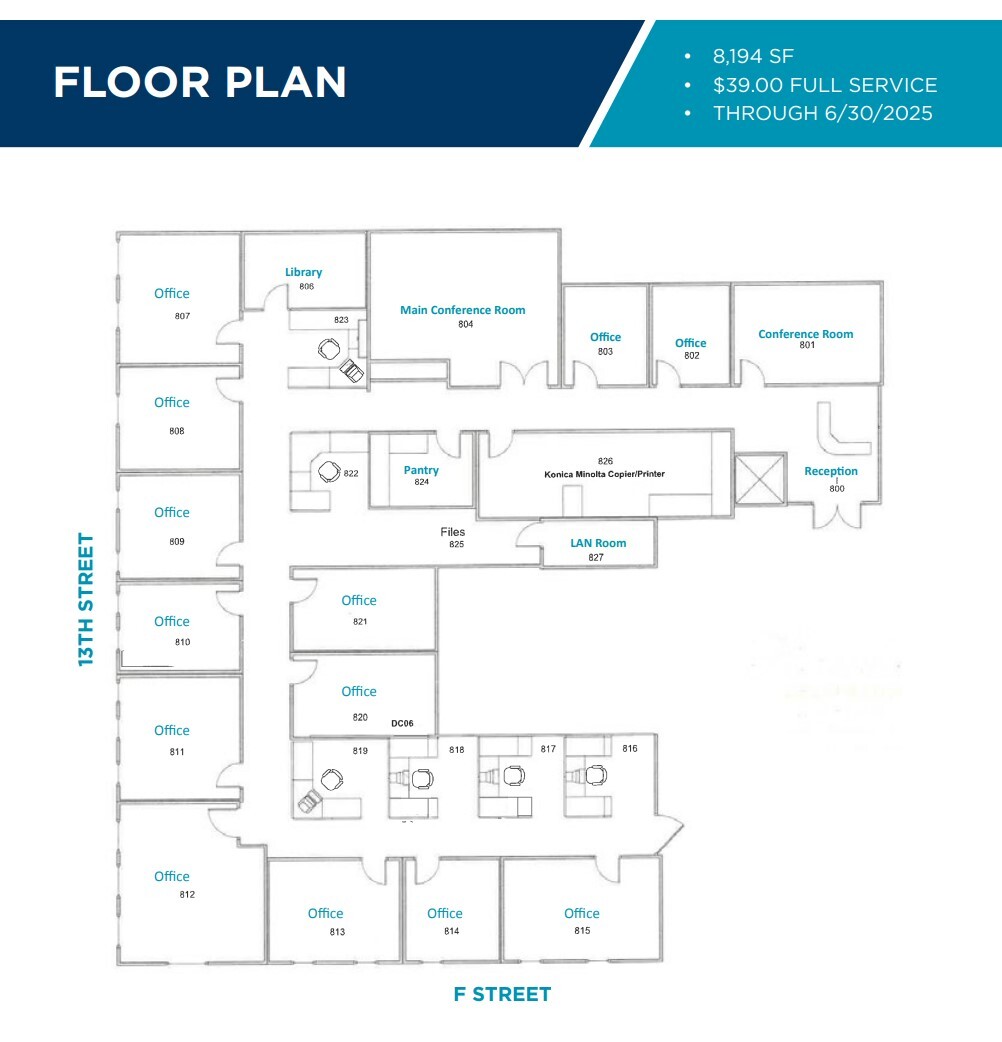 601 13th St NW, Washington, DC en alquiler Plano de la planta- Imagen 1 de 1