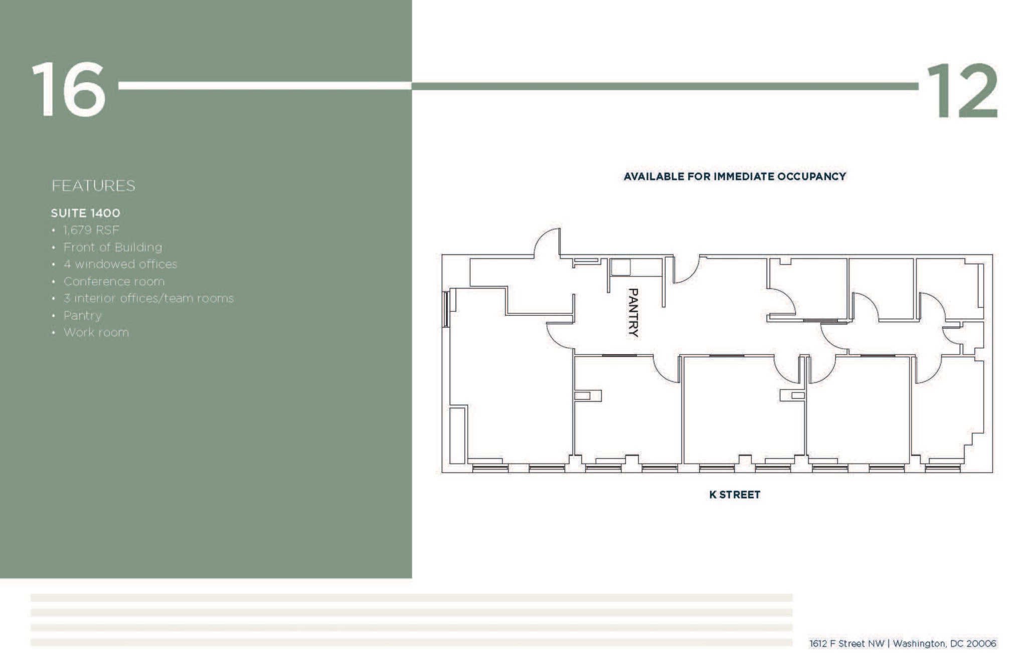1612 K St NW, Washington, DC en alquiler Plano de la planta- Imagen 1 de 1
