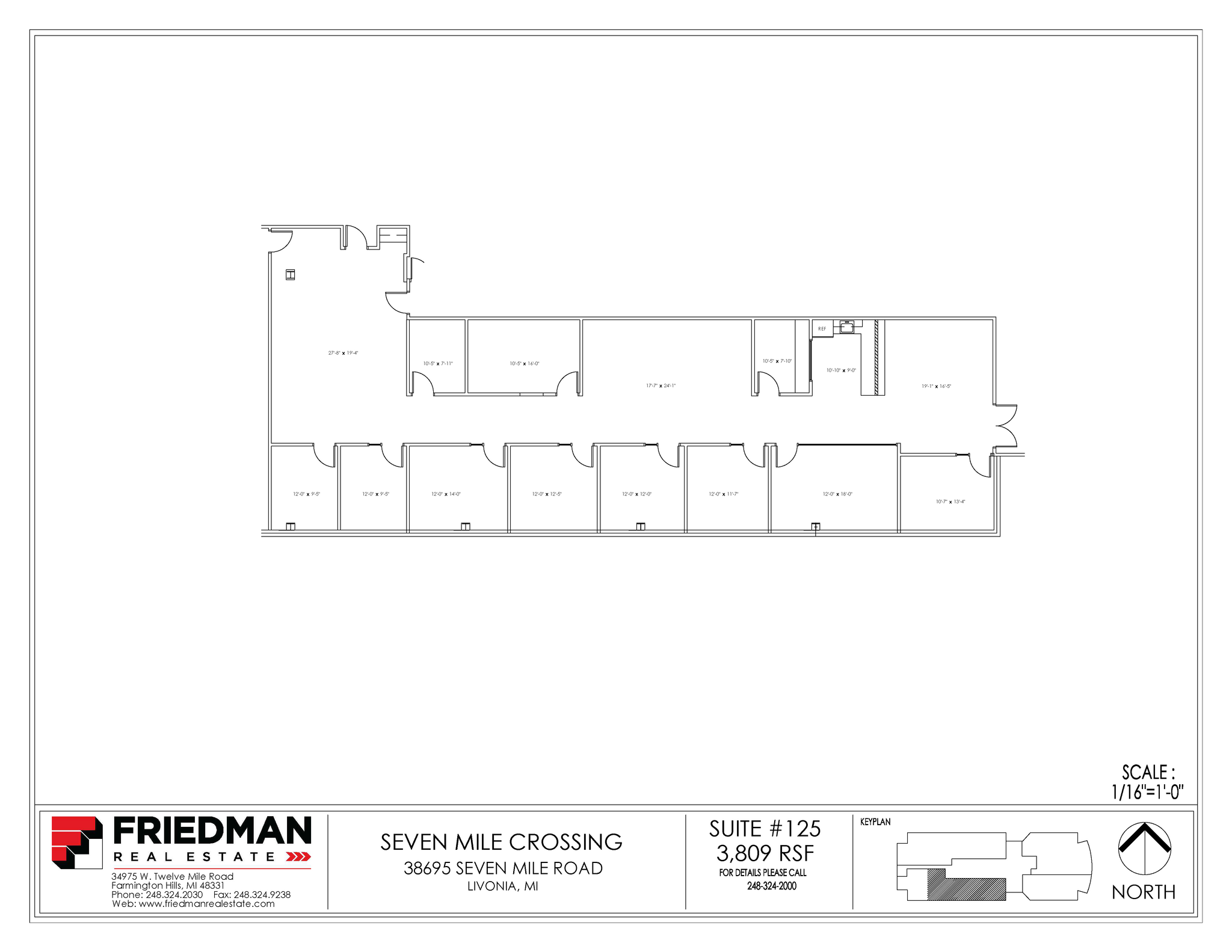 38705 7 Mile Rd, Livonia, MI en alquiler Plano de la planta- Imagen 1 de 2