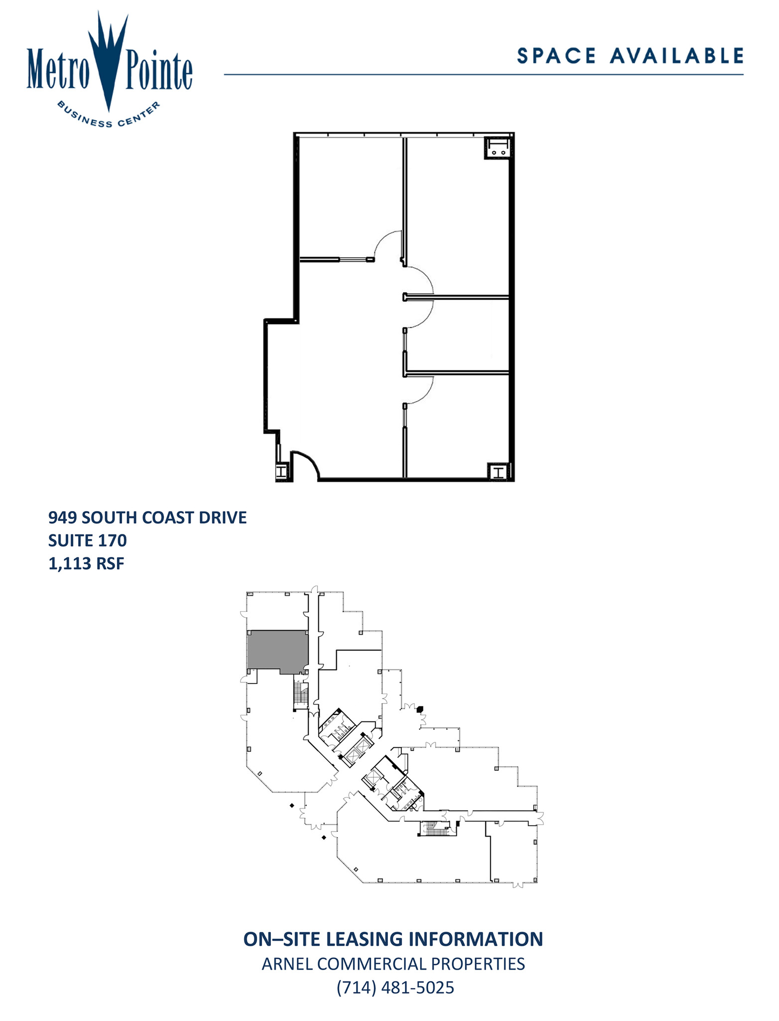 949 S Coast Dr, Costa Mesa, CA en alquiler Plano de la planta- Imagen 1 de 1