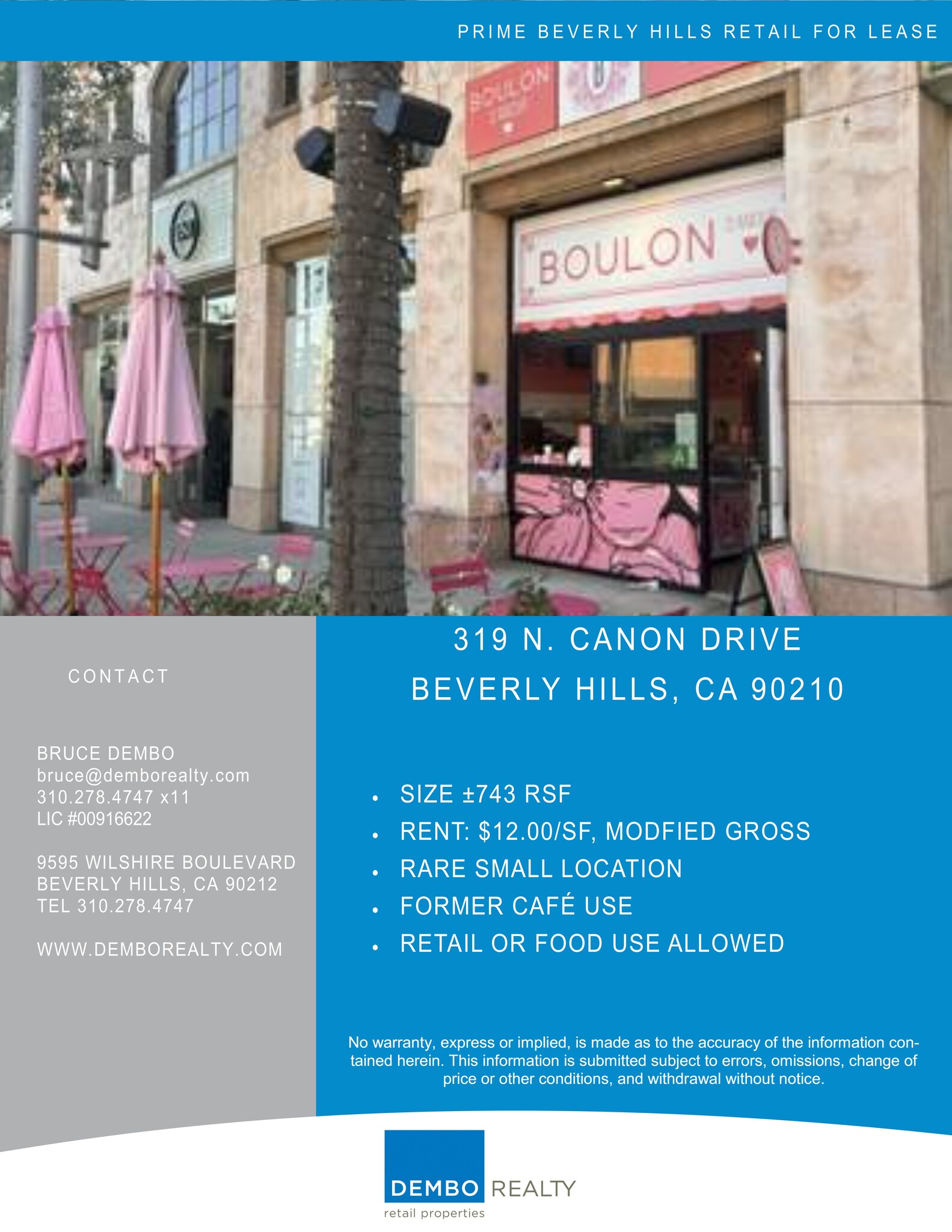 301-333 N Canon Dr, Beverly Hills, CA en alquiler Plano del sitio- Imagen 1 de 1