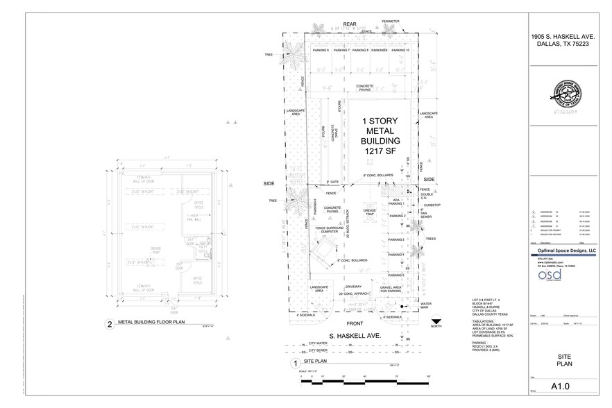 1905 S Haskell Ave, Dallas, TX en alquiler - Plano del sitio - Imagen 1 de 2