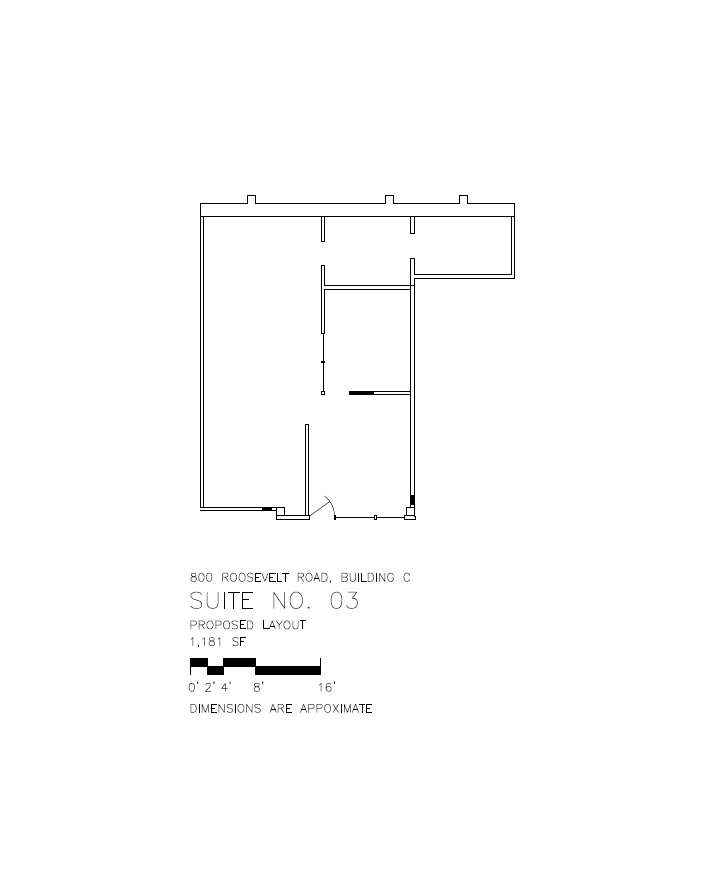 800 Roosevelt Rd, Glen Ellyn, IL en alquiler Plano de la planta- Imagen 1 de 2