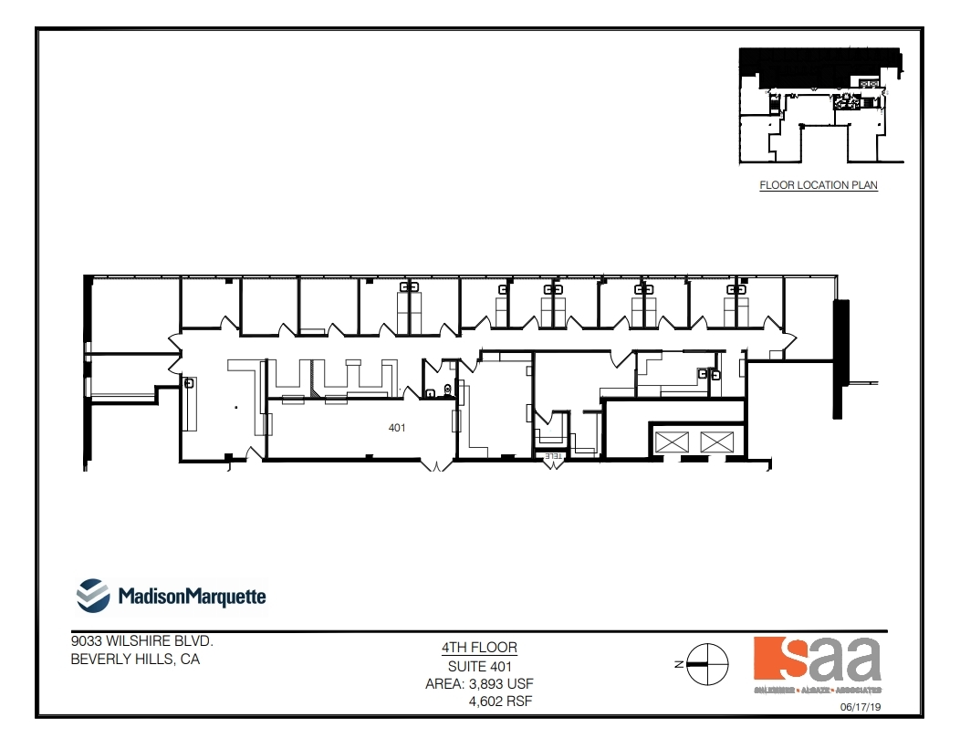 9033 Wilshire Blvd, Beverly Hills, CA en alquiler Plano de la planta- Imagen 1 de 1