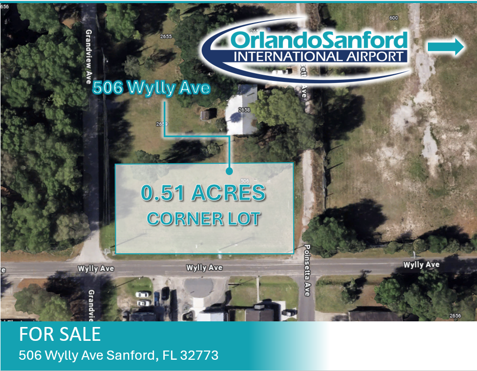 506 Wylly, Sanford, FL en venta Vista aérea- Imagen 1 de 6