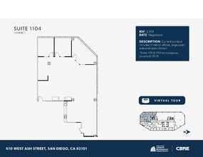 610 W Ash St, San Diego, CA en alquiler Plano de la planta- Imagen 1 de 1