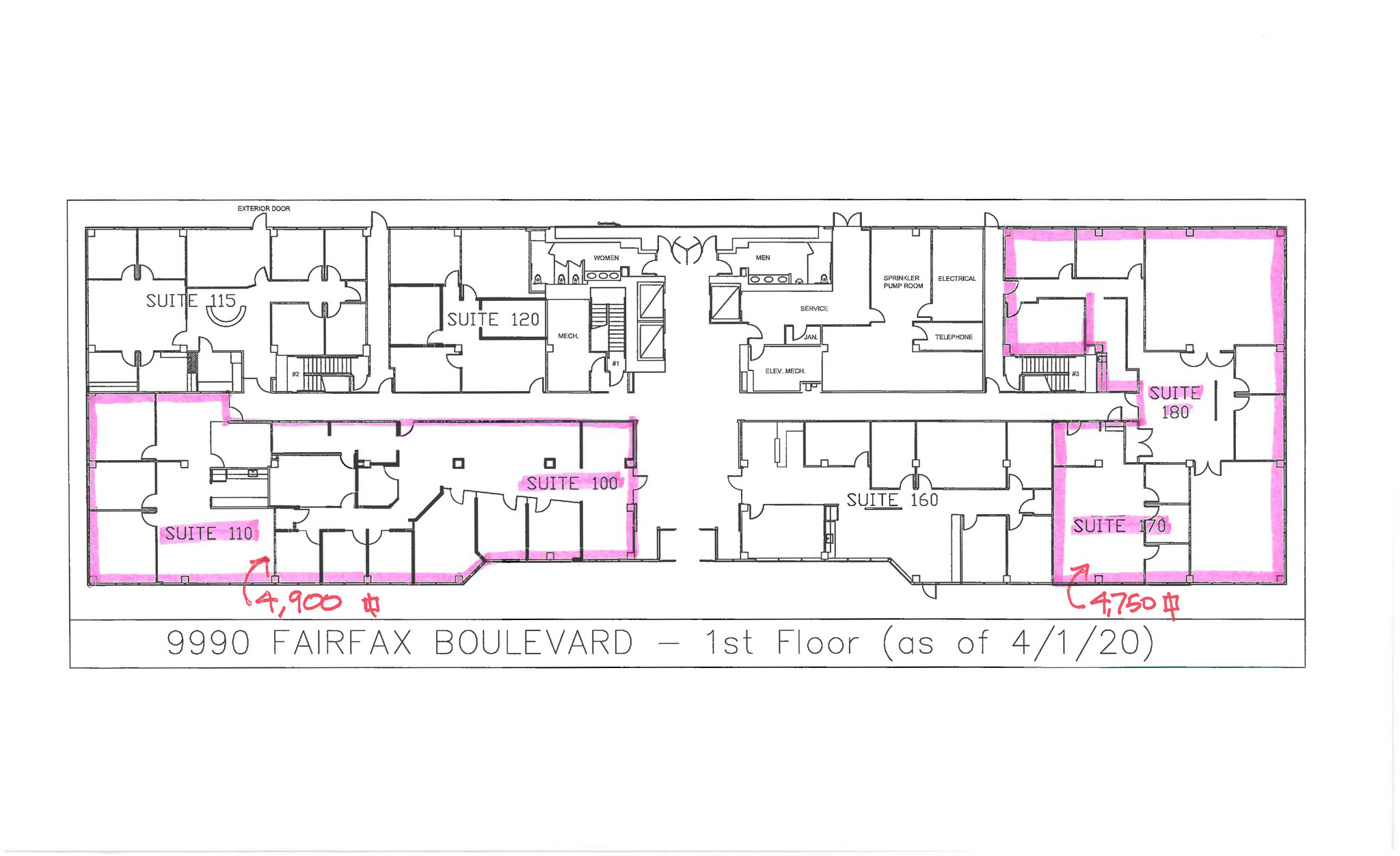 9990 Fairfax Blvd, Fairfax, VA en alquiler Plano de la planta- Imagen 1 de 1