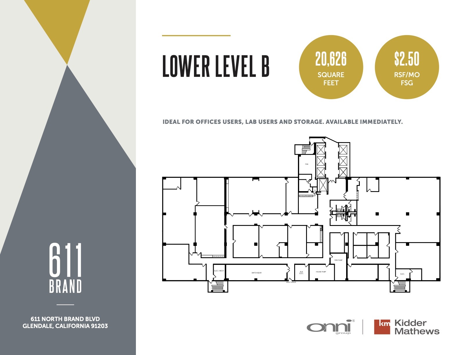 611 N Brand Blvd, Glendale, CA en alquiler Plano de la planta- Imagen 1 de 1