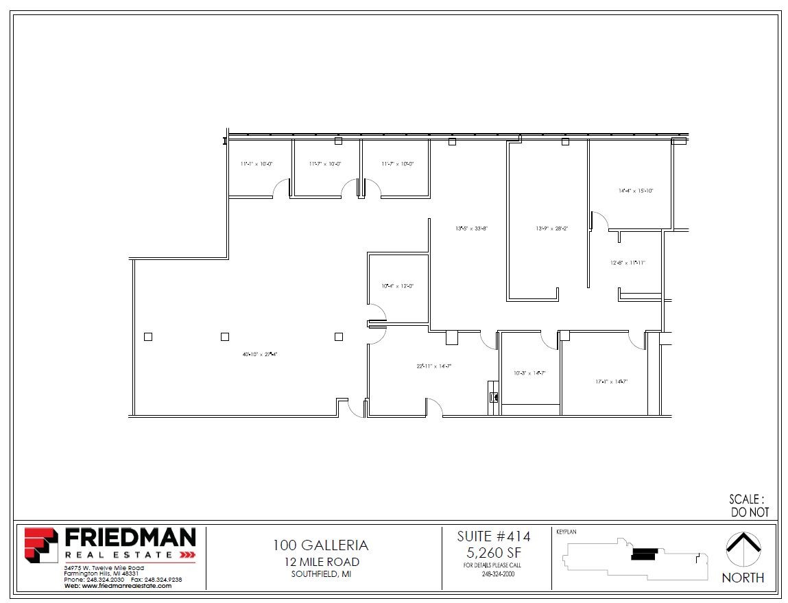 100 Galleria Officentre, Southfield, MI en venta Plano de la planta- Imagen 1 de 2