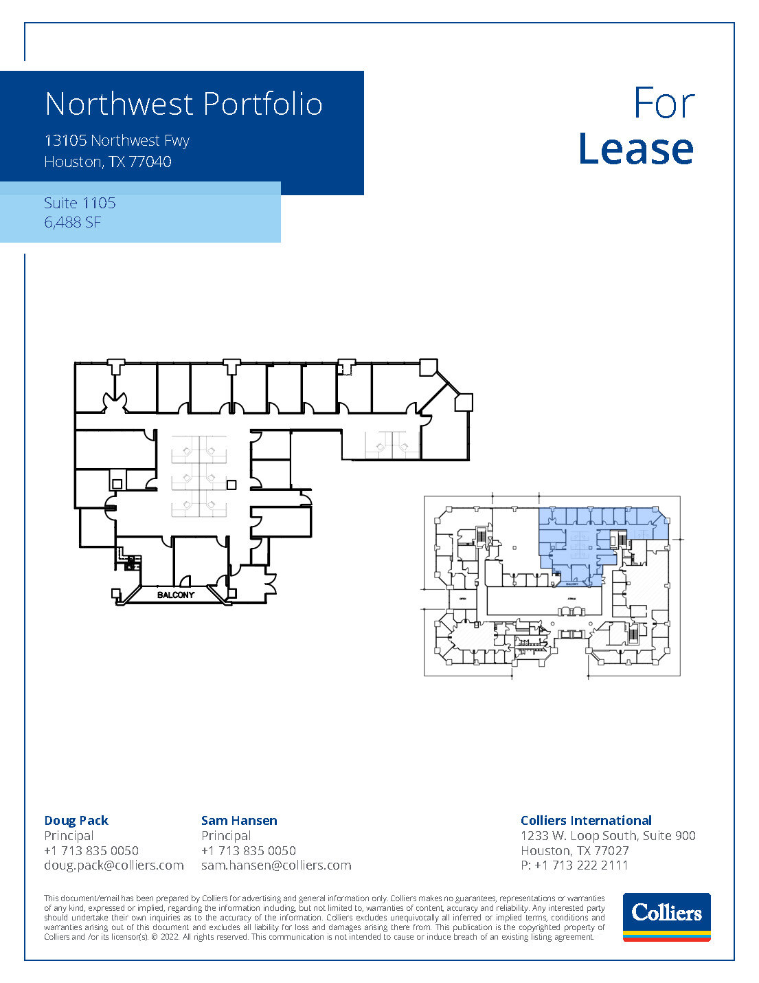 13105 Northwest Fwy, Houston, TX en alquiler Plano de la planta- Imagen 1 de 2