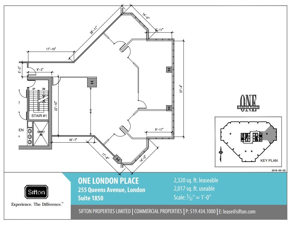 255 Queens Ave, London, ON en alquiler Plano de la planta- Imagen 1 de 1