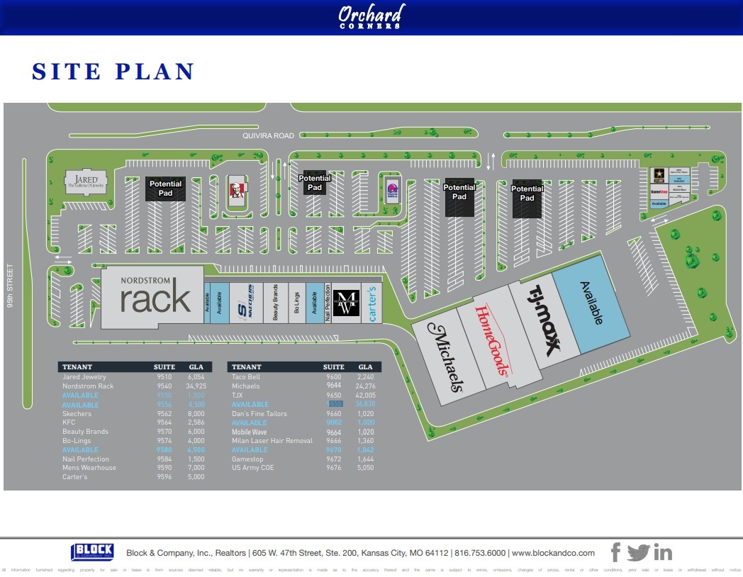 9510-9676 Quivira Rd, Lenexa, KS en alquiler Plano del sitio- Imagen 1 de 1