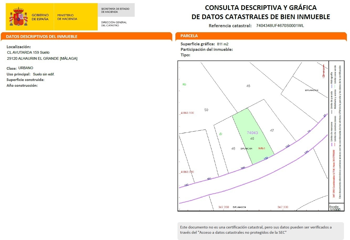 Calle Sierra Gorda, Alhaurín el Grande, Málaga en venta Plano del sitio- Imagen 1 de 15