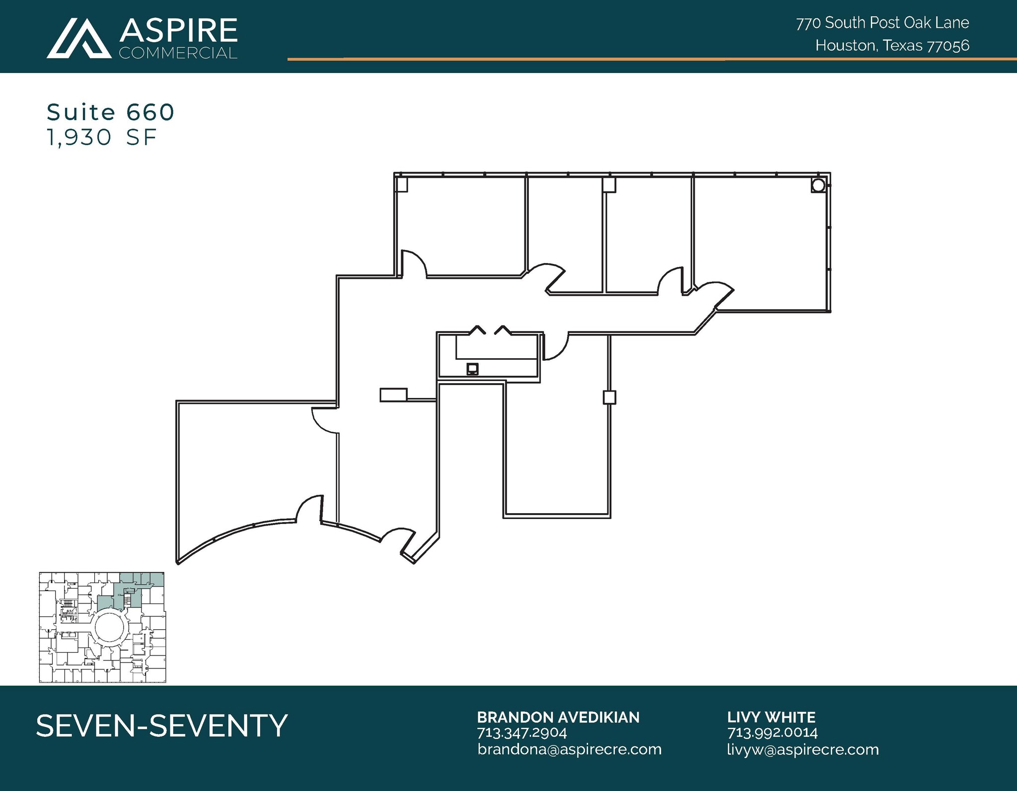 770 S Post Oak Ln, Houston, TX en alquiler Plano de la planta- Imagen 1 de 2