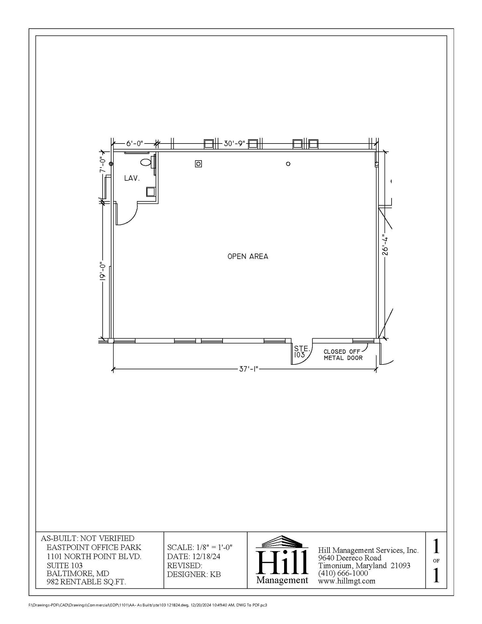 1101 N Point Blvd, Baltimore, MD en alquiler Plano de la planta- Imagen 1 de 1